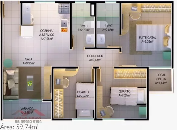 Imagem Apartamento 3 dormitórios para Venda em Teresina, São Cristovão, 3 dormitórios, 1 suíte, 2 banheiros, 1 vaga