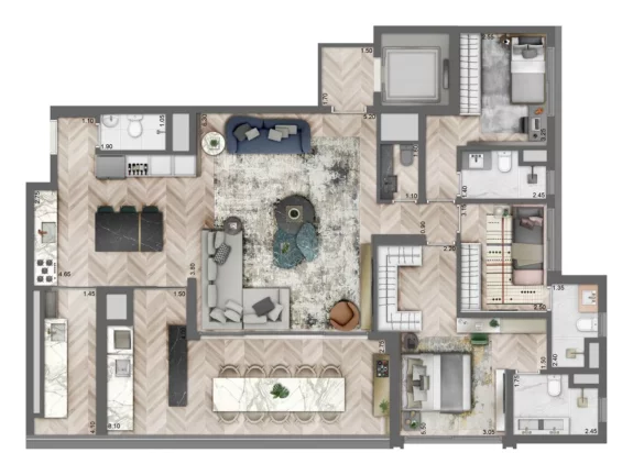 Imagem Residencial Iconyc - Apartamento de Luxo na Vila Clementino, São Paulo-SP: 4 quartos, 2 suítes, 3 banheiros, 2 vagas de garagem, 158 m²