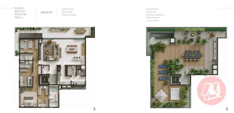 Imagem Luxuoso apartamento com suíte, vagas e infraestrutura.