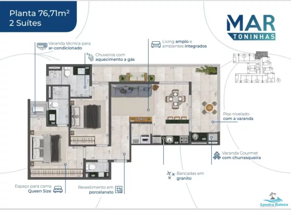Imagem Stúdios de 35,70 m²/Toninhas-Ubatuba