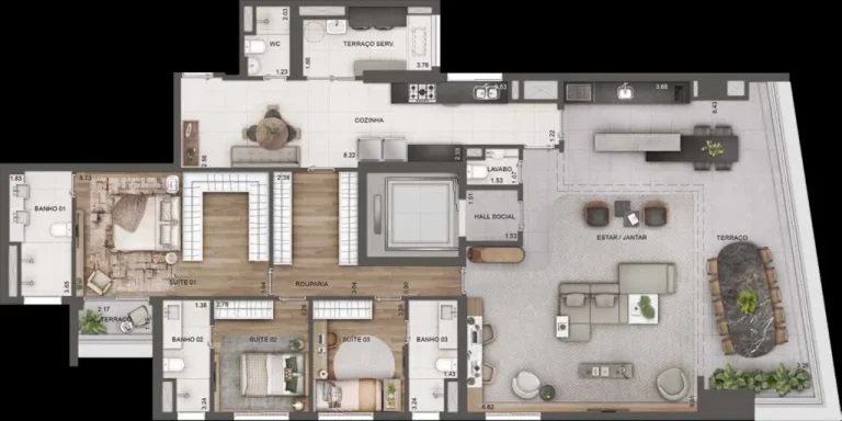 Imagem O alto padrão do mercado imobiliário agora em um grandioso complexo multiúso integrado à infraes...