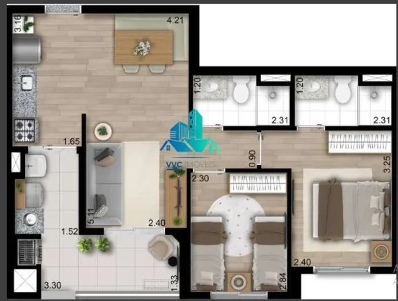 Imagem Apartamento à venda, na Vila Carrão, com 2 quartos, 56m2, 1vaga