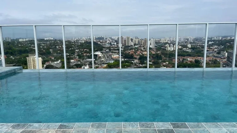 Imagem Apartamento 31 M², 1Q, 1 banheiro, 1 lavabo, ampla varanda, 1 vaga, rooftop com vista para Jockey, academia, piscina, salão de festas, lounge.