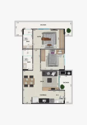 Imagem Apartamento com 1 dorm, Guilhermina, Praia Grande - R$ 289.549,30 , Cod: 1797