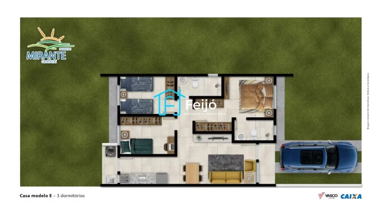Imagem Casas novas 2 dormitórios com pátio em Gravataí