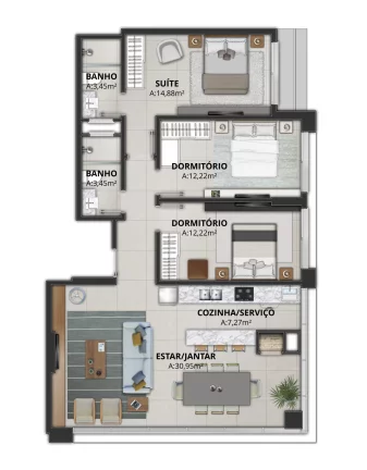 Imagem Apartamento à venda em Torres, Centro, com 3 quartos, 102,45m²