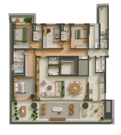 Imagem Apartamento Garden com 323m2, 4 suítes e 4 vagas, à venda em São Paulo, Brooklin