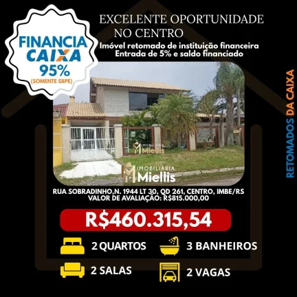 Retomados CAIXA com 2 Dormitorio(s) localizado(a) no bairro Centro em Imbé / Rio Grande do Sul Ref.:57580799