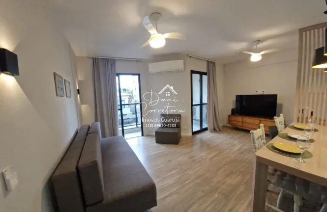 Imagem Apartamento reformado em Guarujá-SP, Jardim Astúrias: 2 quartos, 1 suíte, 2 salas, 2 banheiros, 1 vaga de garagem, 62,25 m²