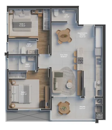 Imagem Apartamento 2 Dormitórios para venda em Florianópolis - SC