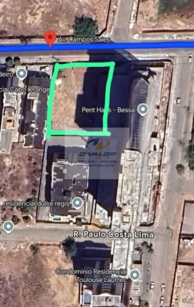 Imagem Vendo terreno no Bessa, na Av. Campos Sales, medindo 28,00 x 41,20 (área com 1.153,60m2), frente norte.