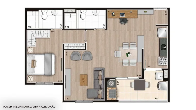 Imagem Apartamento para Venda em Mongaguá, Umuarama, 1 dormitório, 1 banheiro, 1 vaga
