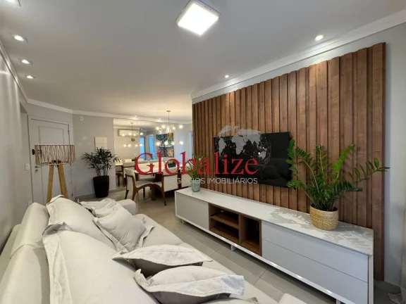 Imagem Apartamento mobiliado com varanda de 84 metros 1 suite 2 dormitórios 1 vaga coletiva suficiente localizado no Marapé Santos R$835.000,00