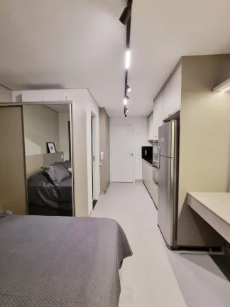 Imagem Apartamento 24M², 1Q, 1 Banheiro, Academia, Churrasqueira, Espaço Gourmet, Coworking, Coliving, Lavanderia Coletiva, Rooftop, Fechadura Eletrônica.