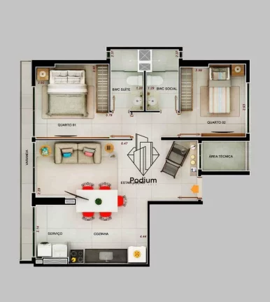 Imagem Apartamento com projetados e varanda/sacada e área de lazer completa em Tambaú - AP2835.