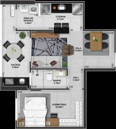 Imagem APARTAMENTO COM 48.66 m² - BOQUEIRÃO - PRAIA GRANDE SP