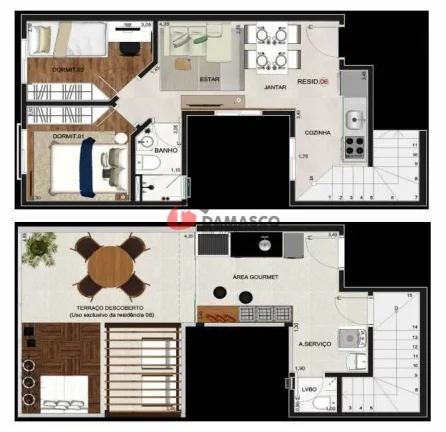 Imagem Cobertura à venda 2 Quartos, 1 Vaga, Vila Bela Vista, Santo André - SP