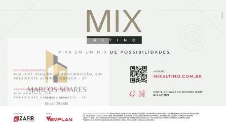 Imagem Apartamento com 3 quartos + 3 suítes, 110m2, à venda, na planta, bairro Presidente Altino/Osasco-SP
