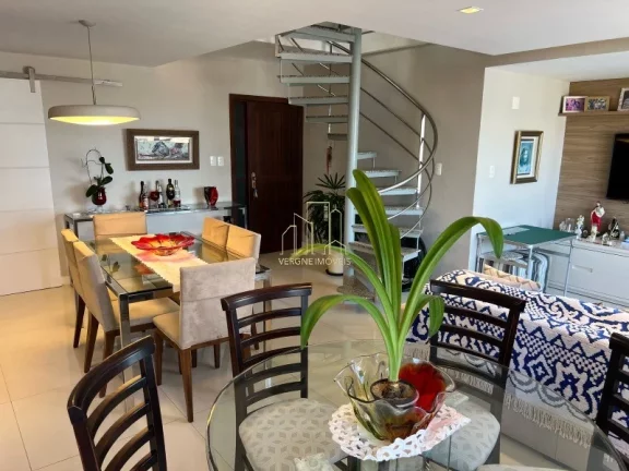 Imagem Excelente cobertura vista mar decorada com três suítes e área gourmet a venda na Pituba