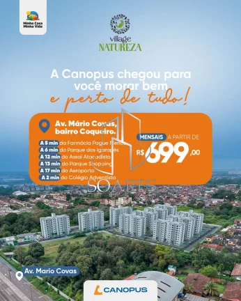 Imagem Village Natureza – 2 Quartos, vaga de garagem e lazer completo em Belém