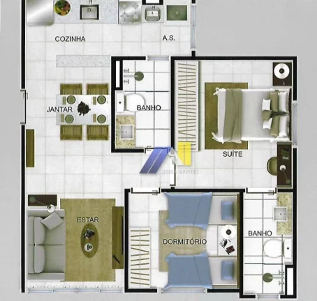 Imagem Apartamento com 2 Quartos à Venda, 130 m² em Fátima Iii - Pouso Alegre