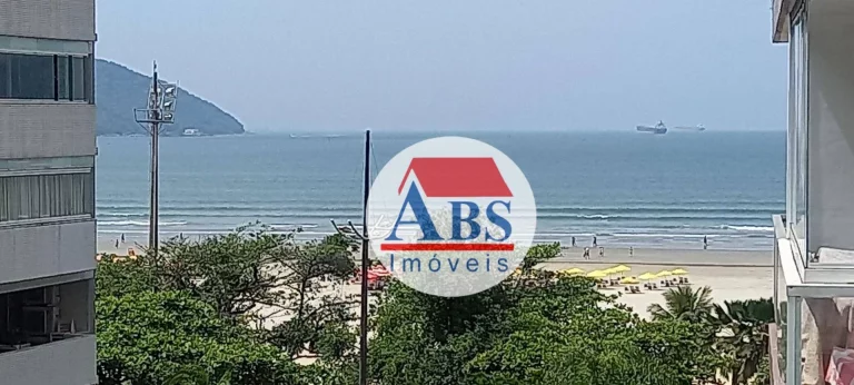 Imagem Apartamento com 2 dormitórios à venda, 92 m² por R$ 760.000 - Gonzaga - Santos/SP Vista mar da sacada