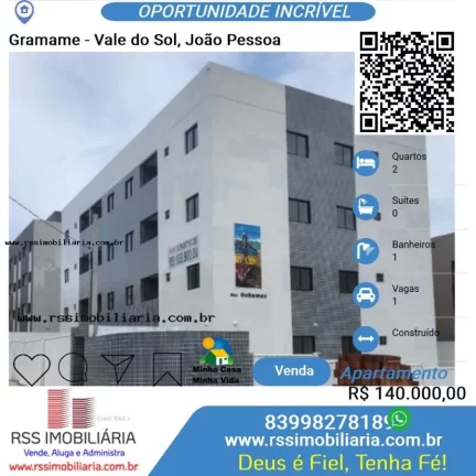 Apartamento à Venda no Vale do Sol em Gramame-João Pessoa/PB