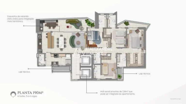 Imagem BS RUBI, apartamentos no Cocó, 4 suítes, Fortaleza-CE
