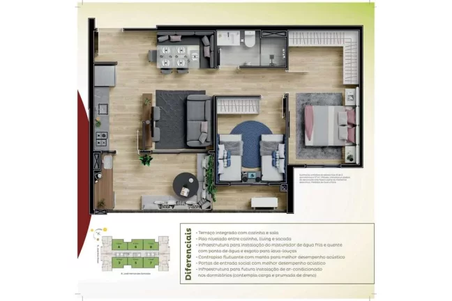 Imagem APARTAMENTO NOVO 3 Dorm. Entrada Reduzida pra Realização do Seu Sonho!!!