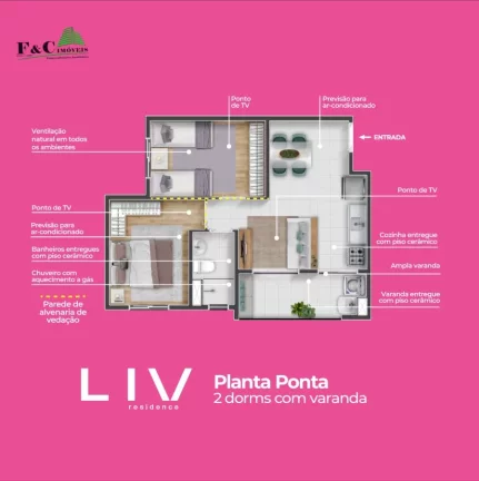 Imagem Apartamento para Venda em Paulínia, ALTO DE PINHEIROS, 2 dormitórios, 1 banheiro, 2 vagas
