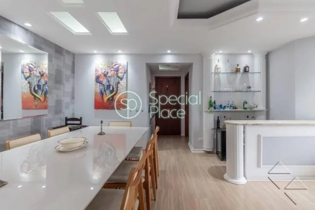 Imagem 123 metros 3 dormitórios 1 suíte lavabo 3 vagas Apartamento está sendo vendido mobiliado, com pla...