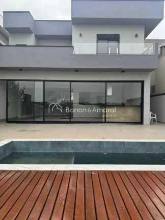 Imagem Sobrado novo de alto padrão com projeto moderno e conceito aberto. O imóvel conta com três amplas...