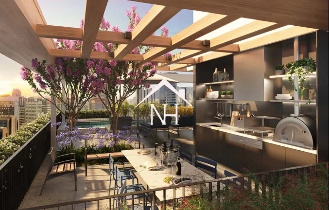 Imagem apartamento de 80m c/ 2 suítes, terraço gourmet, 1 vaga, piscinas, bicicletário, lavanderia, pet place, fitness, bar, espaço gourmet, delivery space