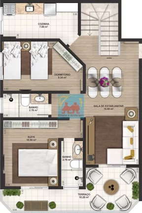 Imagem Apartamento com 2 dorms, Caiçara, Praia Grande - R$ 326 mil, Cod: 1027