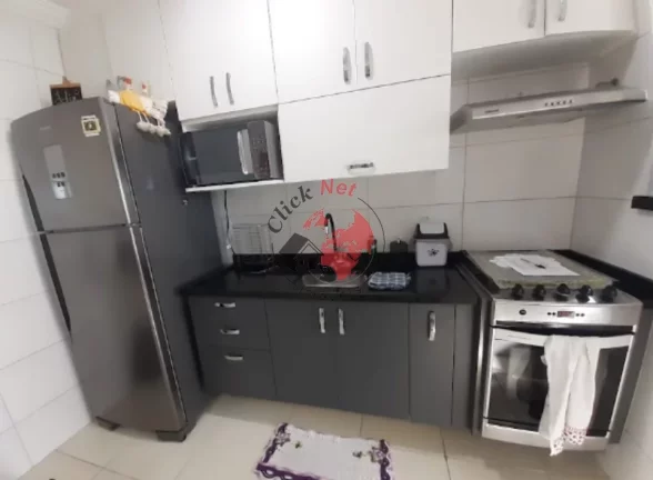 Imagem Apartamento á 500m2 da Praia ,Mobiliado ,2 dorm, 1 suíte,varanda grill, 1 vagas, 61 m2 ,bairro Guilhermina,Praia grande