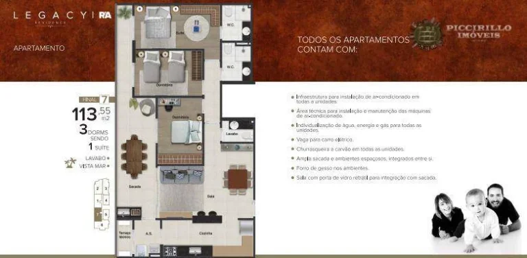 Imagem Cobertura com 3 dormitórios à venda, 133 m² por R$ 1.330.000,00 - Vila Guilhermina - Praia Grande/SP