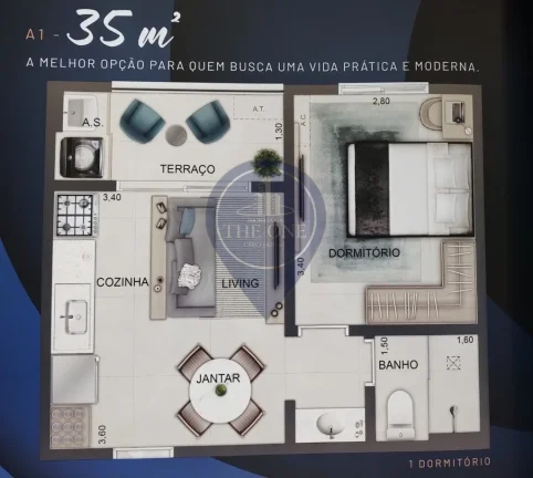 Imagem Venda de Apartamento de 1 Quarto com 5 Salas no Bairro Ferreira, São Paulo-SP - 35 m² de Área