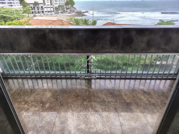 Imagem Apartamento frente mar, aceita parcelamento direto em Guarujá-SP, Pitangueiras: 3 quartos, 1 suíte, 2 salas, 2 banheiros, 2 vagas - 191m².