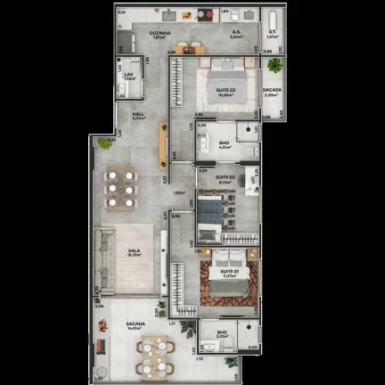 Imagem APARTAMENTO COM 105.62 m² - BOQUEIRAO - PRAIA GRANDE SP