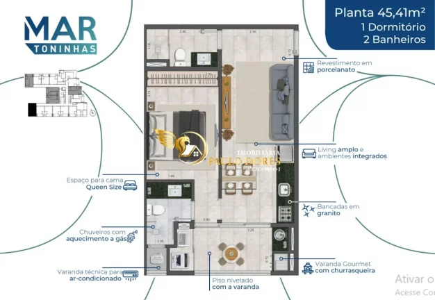 Imagem APARTAMENTO À VENDA COM 1 SUÍTE NA PRAIA DAS TONINHAS EM UBATUBA-SP
