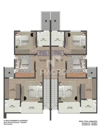 Imagem Geminado Alto Padrão | Três Rios do Norte | 3 quartos (1 suíte com closet) | 142m²