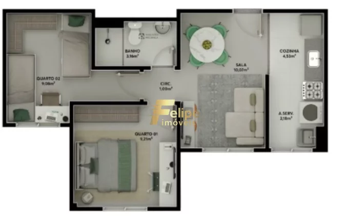 Imagem NOVO EMPREENDIMENTO IMOBILIÁRIO APARTAMENTO DE 02 QUATOS, SENDO 01 SUÍTE À VENDA EM PLANALTO DE CARAPINA, NA SERRA/ES!
