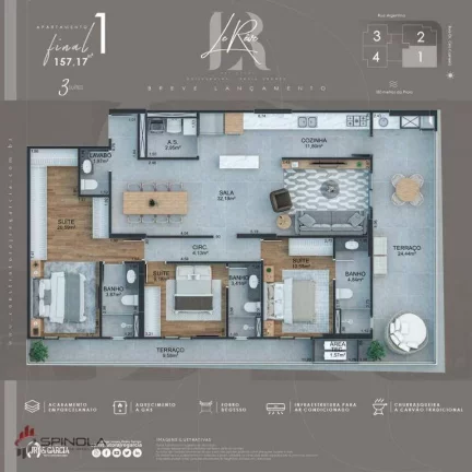 Imagem Apartamento com 3 dormitórios à venda, 157 m² por R$ 900.000,00 - Vila Guilhermina - Praia Grande/SP