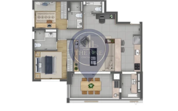 Imagem Apartamento de luxo à venda em Pinheiros, São Paulo-SP: 2 quartos, 2 suítes, 2 salas, 3 banheiros, 1 vaga garagem, 85m².