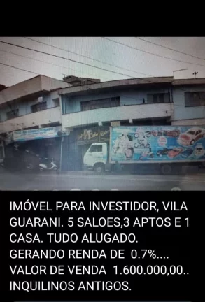 Imagem SALÕES, APARTAMENTOS E CASA COM RENDA NA VILA GUARANI