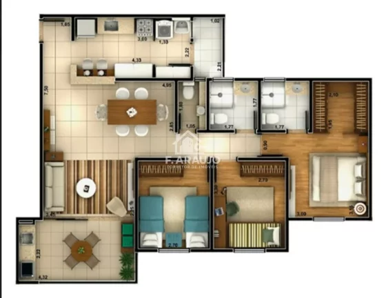 Imagem Apartamento à venda em Parque Campolim com 103m² 3 quartos, 2 vagas