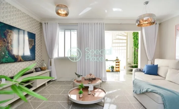 Imagem Linda cobertura duplex com 170m² de área privativa, 2 dormitórios ( 1 suíte ) e 3 vagas na garag...
