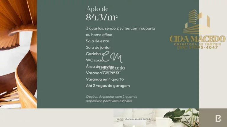Imagem Apartamento para Venda em João Pessoa, Jardim Oceania, 3 dormitórios, 2 suítes, 2 banheiros, 1 vaga