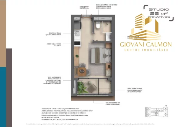 Imagem Imperdível: Apartamento à venda em São Paulo-SP, Bela Vista, 1 quarto, 1 suíte, 1 banheiro, 26m² de área