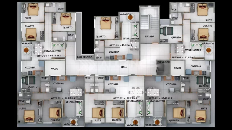 Imagem Apto - 3 Quartos - 1 Suíte - 63,82 m² - Poço, Cabedelo/PB